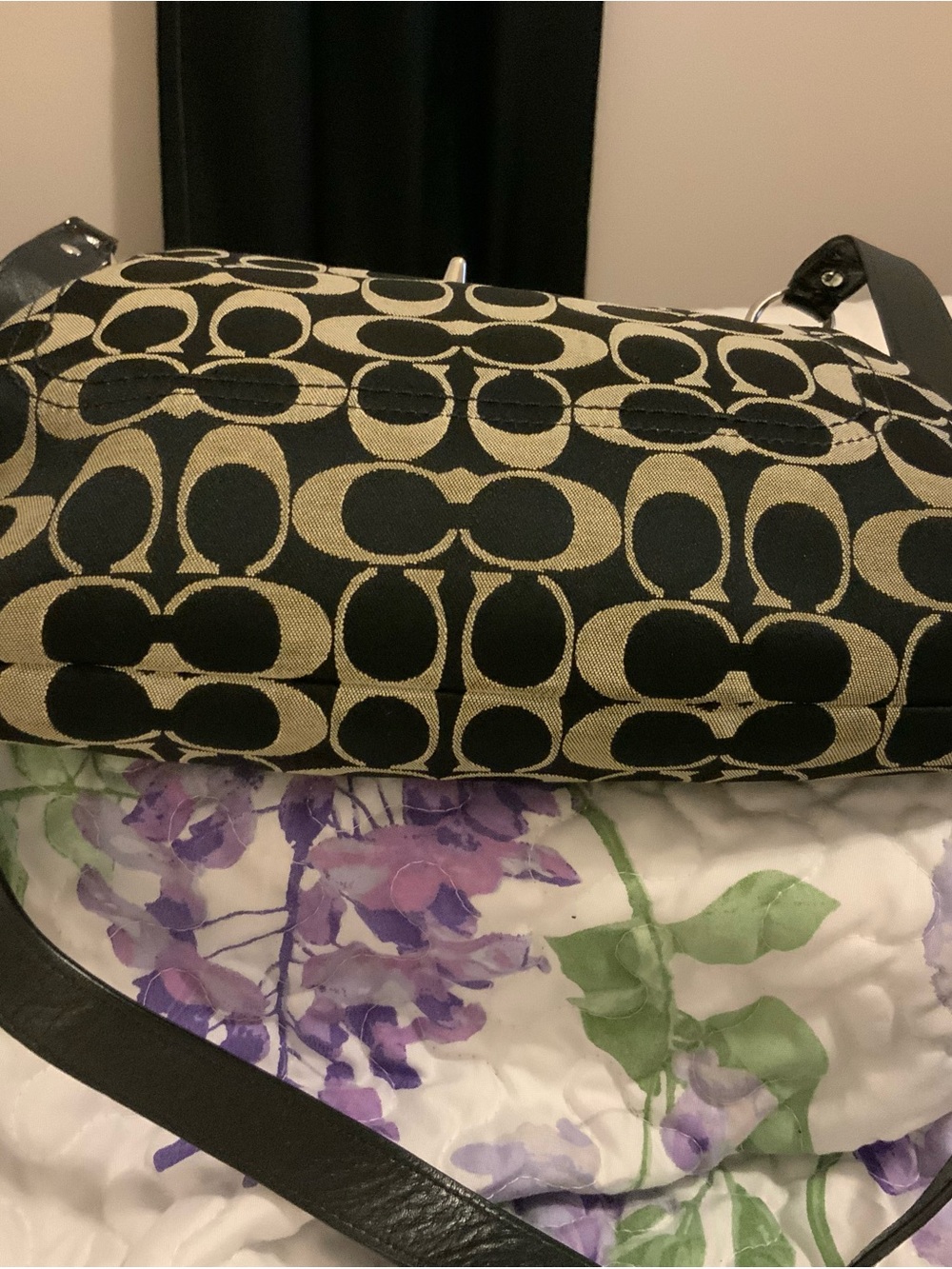 Coach Black and Tan Signature Jacquard Crossbody Bag with Turnlock - Picture 4 of 5